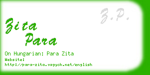 zita para business card